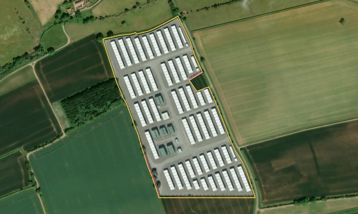 Battery storage site on a parcel of UK farmland